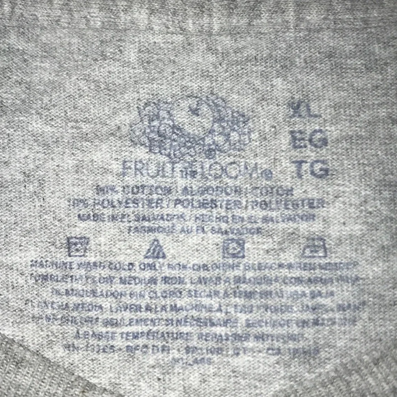 FRUIT of the Loom heather grey pocket T-shirt size XL - Picture 2 of 5